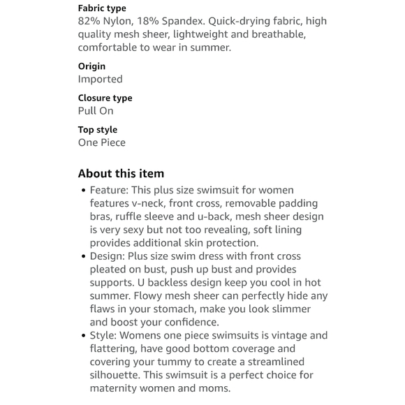 BLOOMING JELLY - XXL Elegant Black Swim Dress - Picture 7 of 10